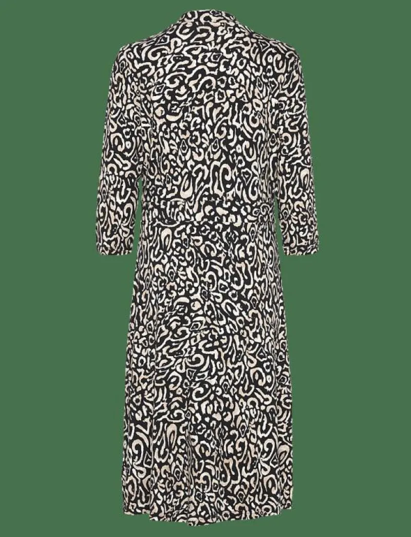 FREE/QUENT FQANNE-DRESS - Midiklänningar BLACK W. STAR OFF-WHITE New