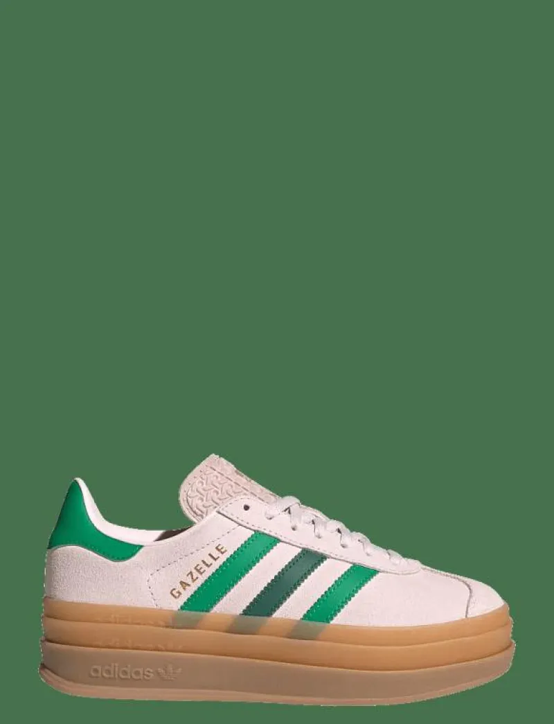 adidas Originals GAZELLE BOLD J - Låga sneakers ALMPNK/COUGRN/GOLDMT New