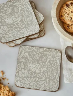 Glasunderlägg Pure Strawberry Thief 6-p - Serveringstillbehör|Morris & Co Hot