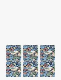 Glasunderlägg Strawberry Thief 6-p - Serveringstillbehör|Morris & Co Online