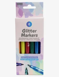 GLITTER FIBERPENNOR 6-P - Färgpennor|Sense New