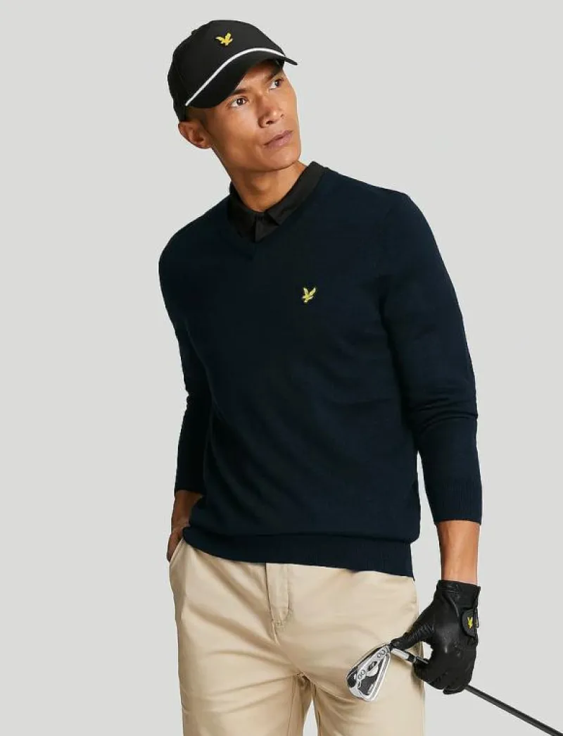 Golf V Neck Pullover - Stickat|Lyle & Scott Sport Online