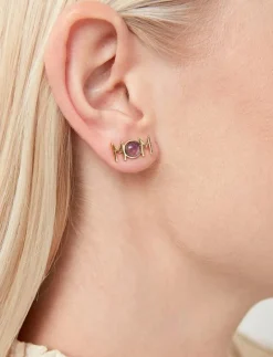 Design Letters Great Mom Ear climber (1 set of 2 pcs) - Studs örhängen PURPLE New