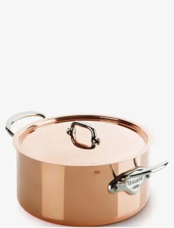 Gryta med lock M'150S 3,2 liter Koppar/Stål - Grytor|Mauviel New