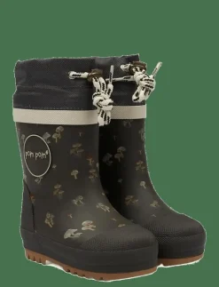 Pom Pom GumBoots™ Thermo - Höga gummistövlar FUNGI (DARK BACKGROUND) Hot