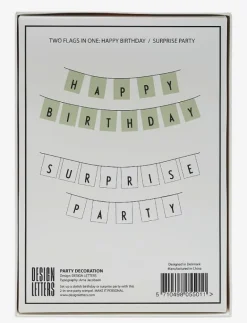 Design Letters Happy Birthday flags - Kalendrar & Anteckningsblock GREEN Clearance