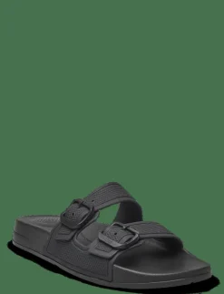 FitFlop IQUSHION TWO-BAR BUCKLE SLIDES - Sandaler ALL BLACK Online