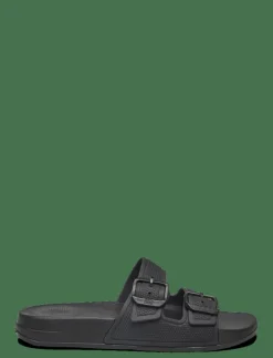 FitFlop IQUSHION TWO-BAR BUCKLE SLIDES - Sandaler ALL BLACK Online