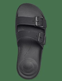 FitFlop IQUSHION TWO-BAR BUCKLE SLIDES - Sandaler ALL BLACK Online
