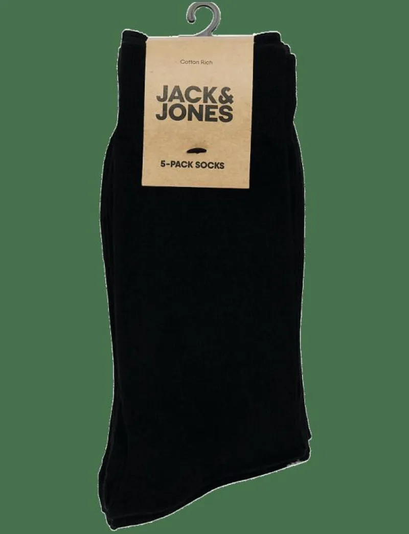 Jack & Jones JACBASIC BAMBOO SOCK 5 PACK NOOS - Vanliga strumpor BLACK Hot