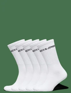 Jack & Jones JACBASIC LOGO TENNIS SOCK 5 PACK NOOS - Vanliga strumpor WHITE Hot
