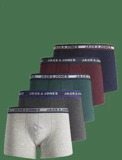 Jack & Jones JACOLIVER TRUNKS 5 PACK NOOS JNR - Trosor DARK GREEN MELANGE