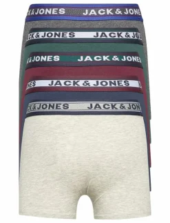 Jack & Jones JACOLIVER TRUNKS 5 PACK NOOS JNR - Trosor DARK GREEN MELANGE