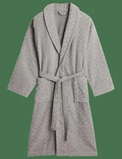 JACQUARD HERRINGBONE ROBE - Morgonrock|GANT
