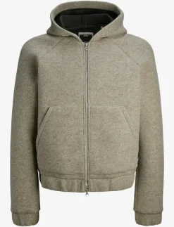 Jack & Jones JCOTERRAIN BONDED WOOL HOODIE LN - Hoodies GREY MELANGE Online