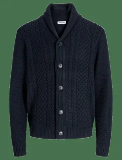 Jack & Jones JJPAUL KNIT SHAWL CARDIGAN - Koftor SKY CAPTAIN