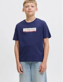 Jack & Jones JORINWOOD BLOCK BRAND TEE SS CN NOOS JNR - Kortärmade OCEAN CAVERN Online