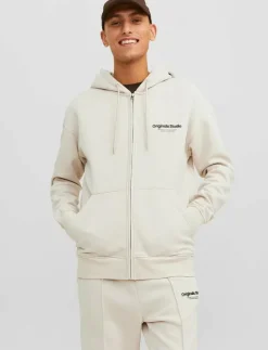 Jack & Jones JORVESTERBRO SWEAT ZIP HOOD NOOS - Hoodies MOONBEAM Clearance