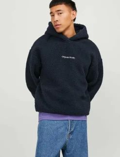 Jack & Jones JORVESTERBRO TEDDY SWEAT HOOD SN - Mellanlager SKY CAPTAIN Hot