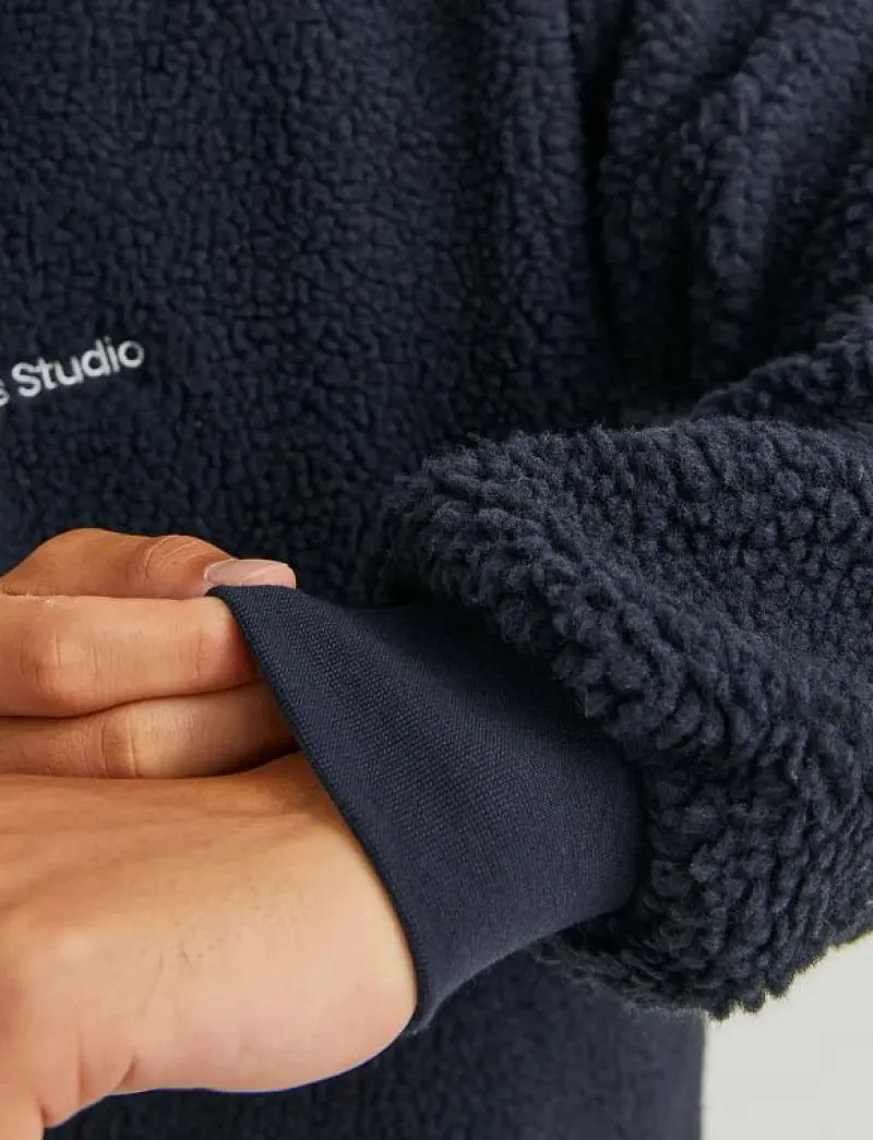 Jack & Jones JORVESTERBRO TEDDY SWEAT HOOD SN - Mellanlager SKY CAPTAIN Hot