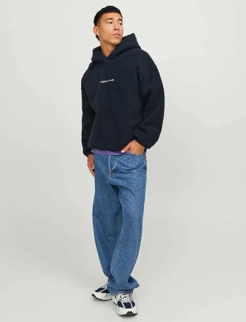 Jack & Jones JORVESTERBRO TEDDY SWEAT HOOD SN - Mellanlager SKY CAPTAIN Hot