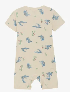 CeLaVi Jumpsuit SS - AOP - Kortärmad bodysuit DUSTY BLUE Clearance