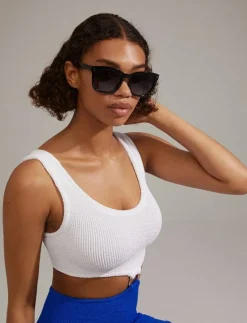 KATYA iconic retro sunglasses black - D-form|Pilgrim Online