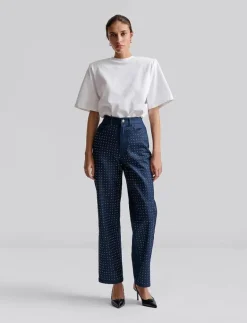 Kendra High waisted rhinestone Jeans - Vida byxor|Malina