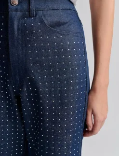 Kendra High waisted rhinestone Jeans - Vida byxor|Malina