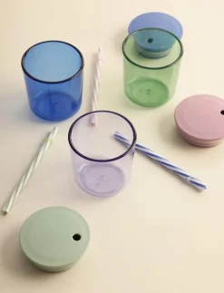 Kids coloured Eco drinking glass (set of 2 pcs) - Pipmuggar|Design Letters Outlet