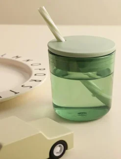 Design Letters Kids coloured Eco drinking glass (set of 2 pcs) - Pipmuggar GREEN Hot