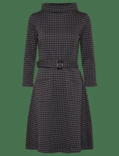 Kim Houndstooth Dress - Midiklänningar|Jumperfabriken Discount