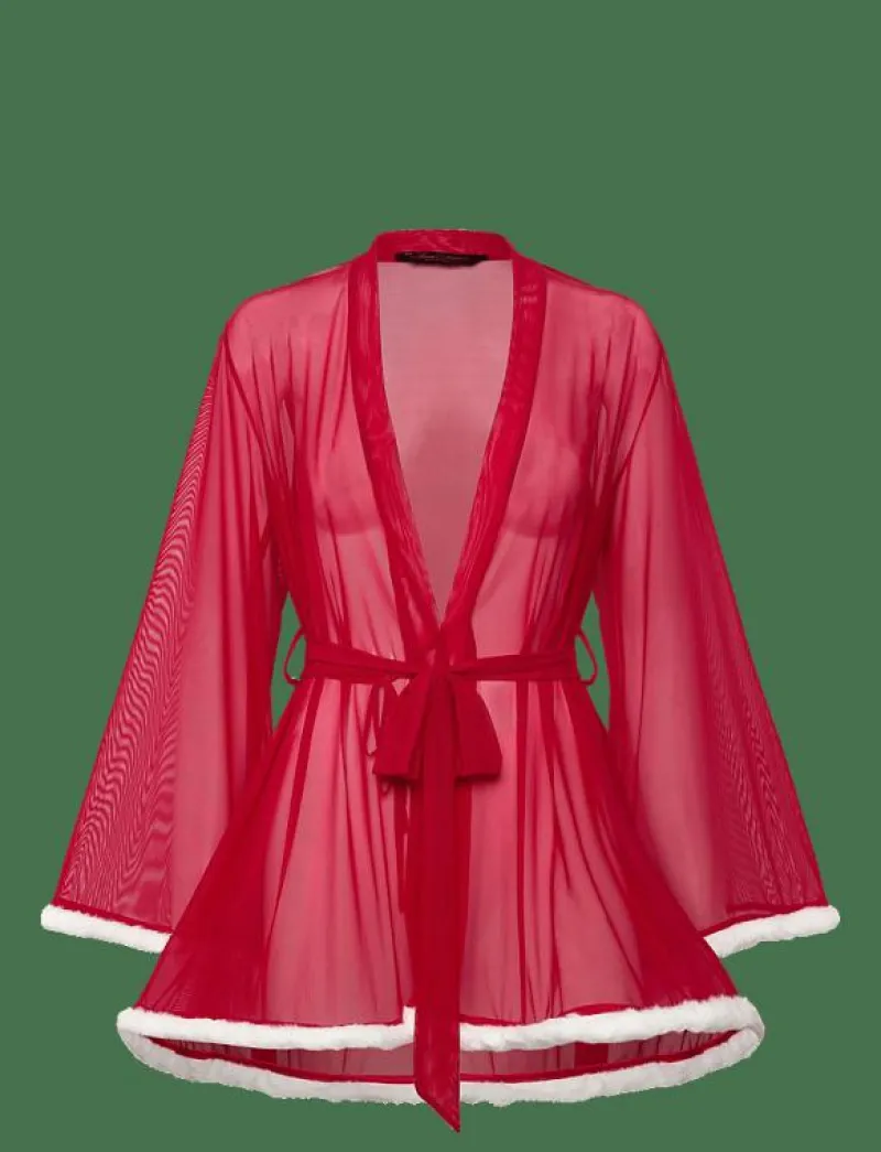 Hunkemöller KIMONO MESH SANTA - Morgonrock TANGO RED Discount