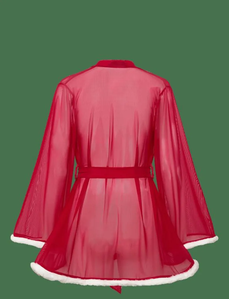 Hunkemöller KIMONO MESH SANTA - Morgonrock TANGO RED Discount