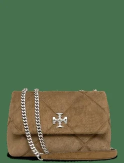 Tory Burch Kira Diamond Quilt Suede Small Convertible Shoulder Bag - Crossbody Bags DEEP OLIVE Sale