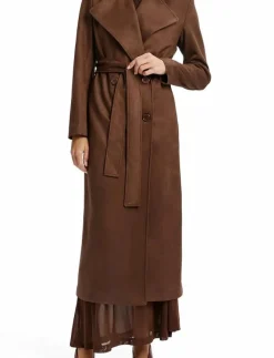 Bardot KIRA VEGAN SUEDE TRENCH COAT - Trenchcoats CHOCOLATE New