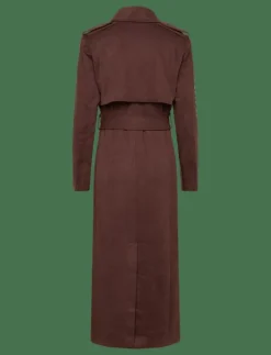 Bardot KIRA VEGAN SUEDE TRENCH COAT - Trenchcoats CHOCOLATE New