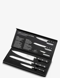 Lion Sabatier Knivset Licorne 3 delar Stål/Svart - Knivset STEEL/BLACK Hot