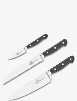 Lion Sabatier Knivset Pluton 3 delar Stål/Svart - Knivset STEEL/BLACK