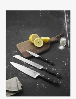 Lion Sabatier Knivset Pluton 3 delar Stål/Svart - Knivset STEEL/BLACK