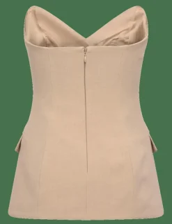 Bardot KYLIAN BUTTON FRONT TOP - Linnen TAN Discount