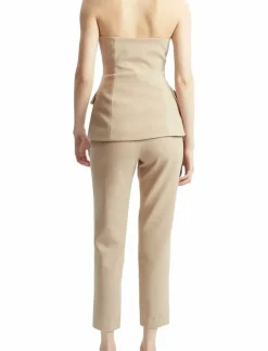 Bardot KYLIAN BUTTON FRONT TOP - Linnen TAN Discount