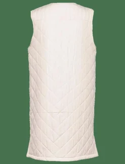 Sirup Copenhagen Laila Quilted Long Waistcoat - Quiltade västar WHITECAP GRAY