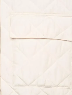 Sirup Copenhagen Laila Quilted Long Waistcoat - Quiltade västar WHITECAP GRAY