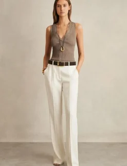 Reiss LANETTE - Stickade västar MINK New