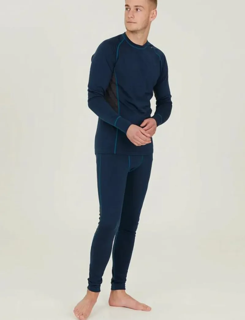 Whistler Lapas M L-S Wool Mesh Baselayer Tee - Underställströja NAVY BLAZER New