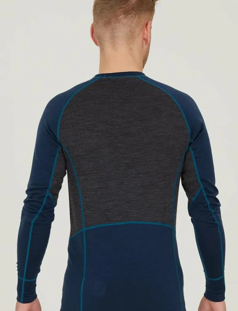 Whistler Lapas M L-S Wool Mesh Baselayer Tee - Underställströja NAVY BLAZER New
