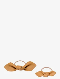 Leather Bow Hair Tie Big and Small 2-pack - Hårsnoddar|Corinne Hot