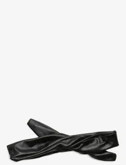 Corinne Leather Hairband Wire - Hårband & Diadem BLACK New