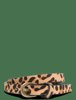 Mango Leopard leather belt - Skärp MEDIUM BROWN